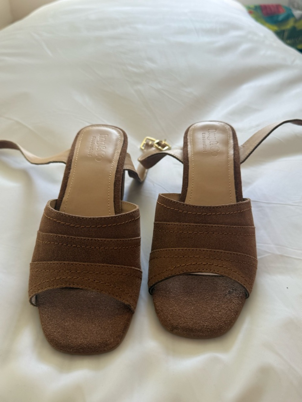 Rag & Co Mon Beau women's suede block heel dress sandals